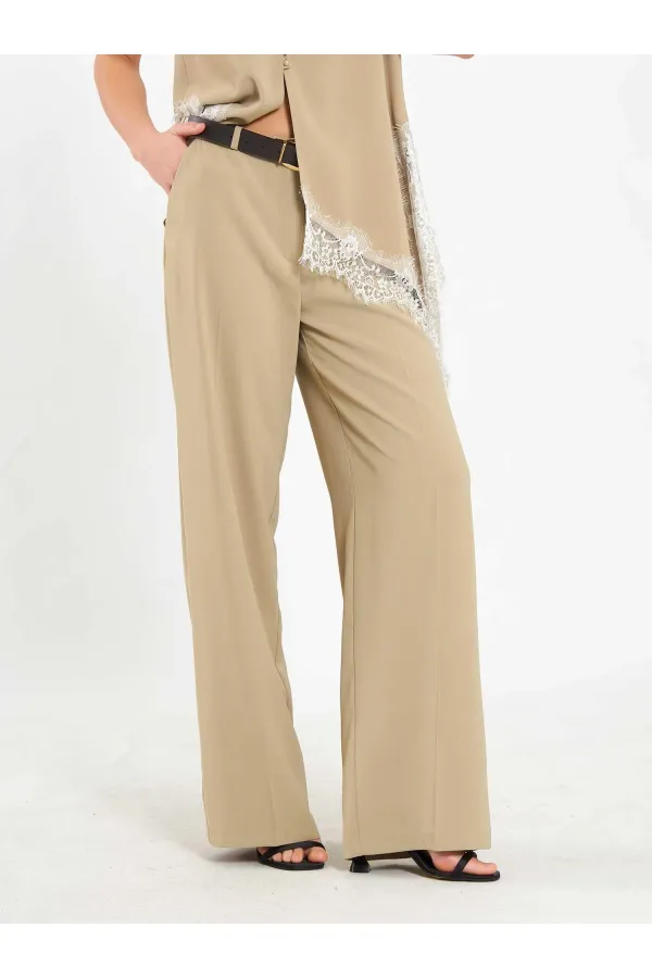 031661 Straight Cut Belted Trousers