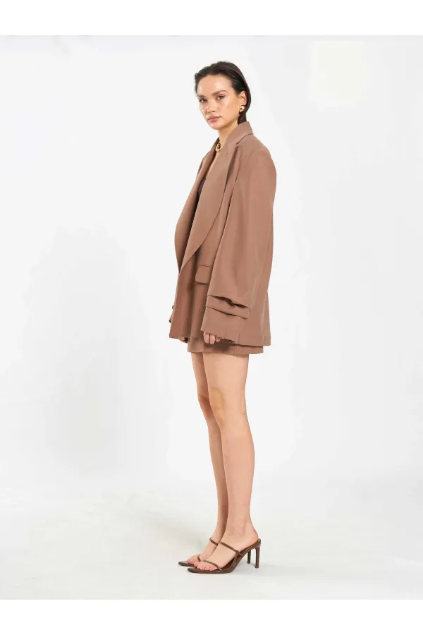 131046 Veste oversize à manches plissées