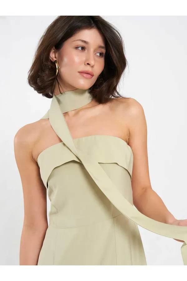 111706 Strapless Dress with Slit