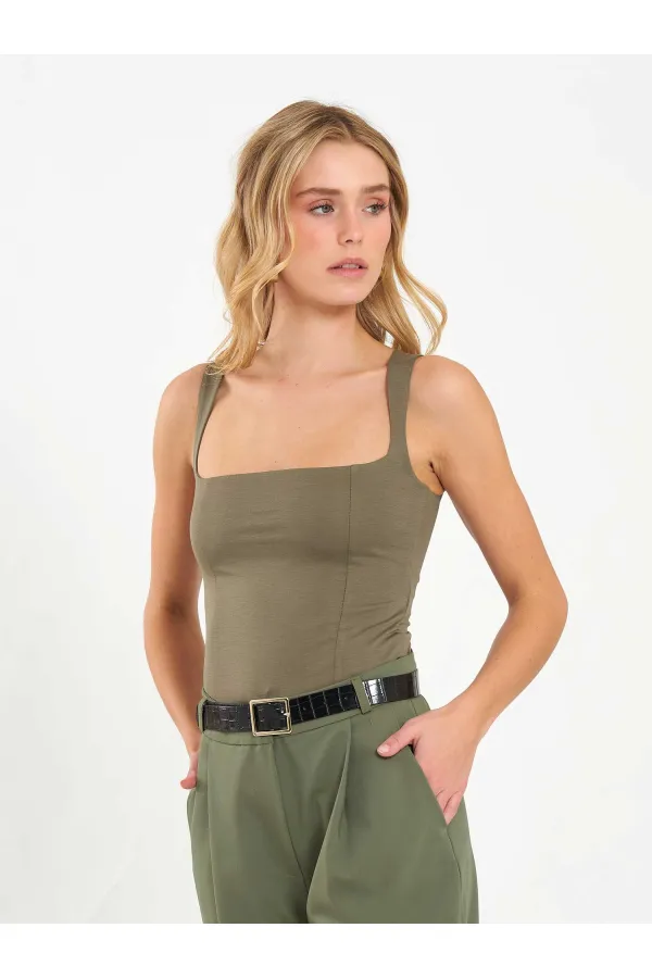 071857 Square Neck Strappy Blouse