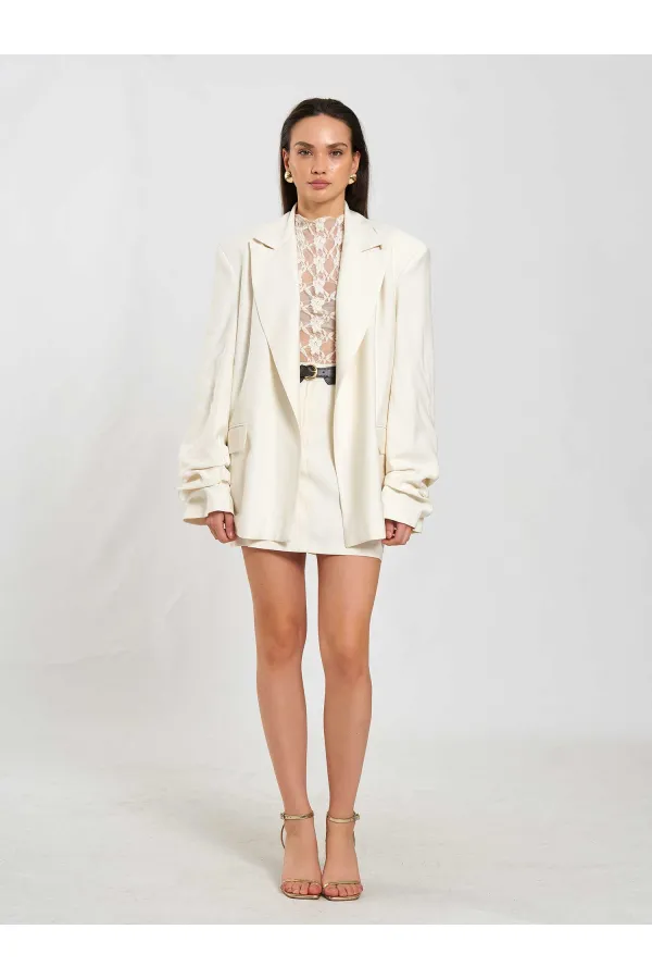 131046 Veste oversize à manches plissées