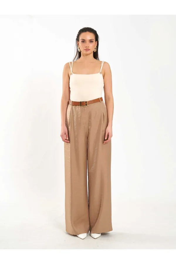 031660 Single Pleated Wide Belt Trousers