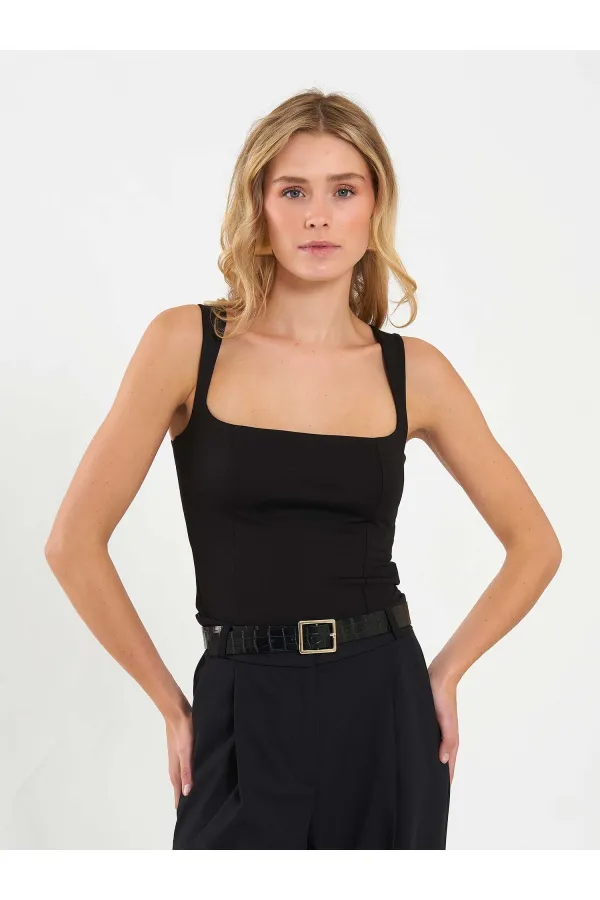 071857 Square Neck Strappy Blouse