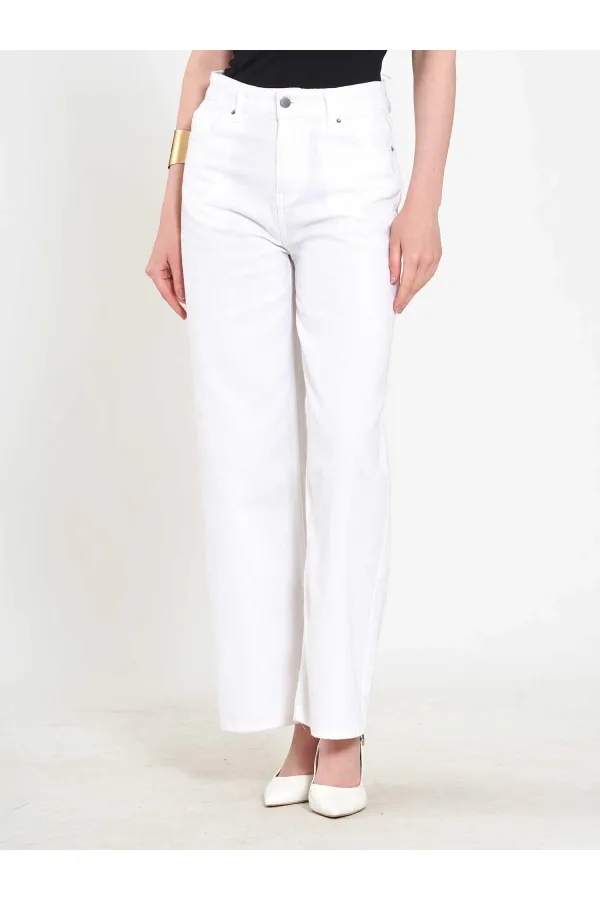 031668 Wide Leg Denim Trousers