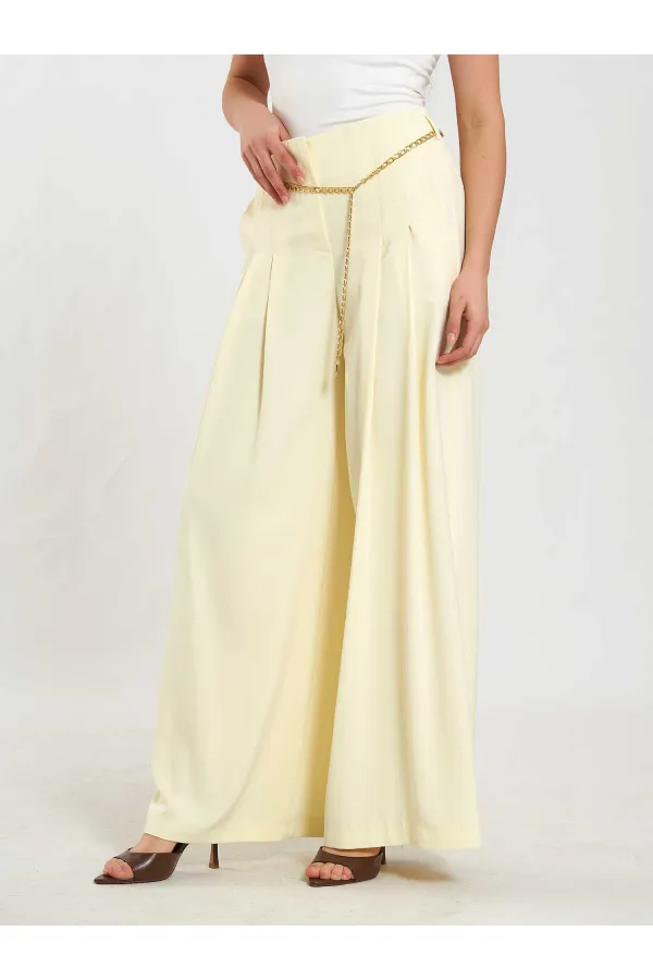 031641 Double Pleated Trousers with Trim