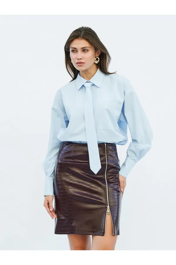 080733 Kravatlı Tek Cep Gömlek