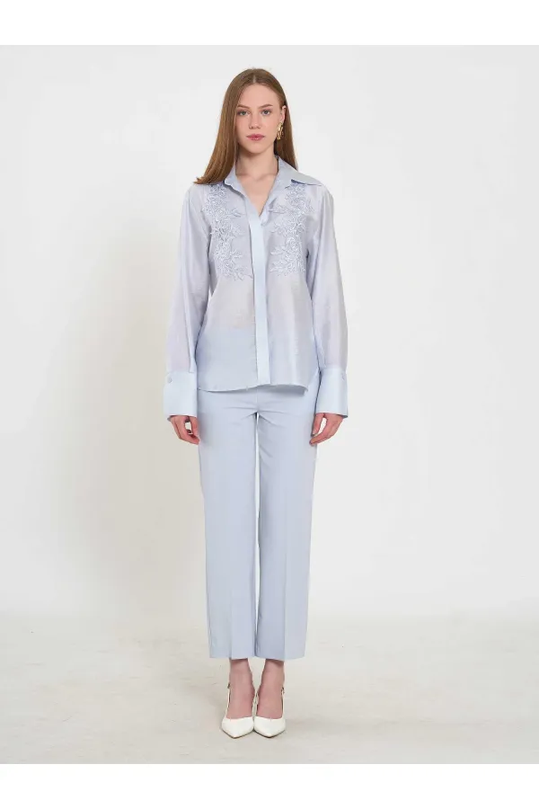 080820 Tencel Shirt with Lace Details