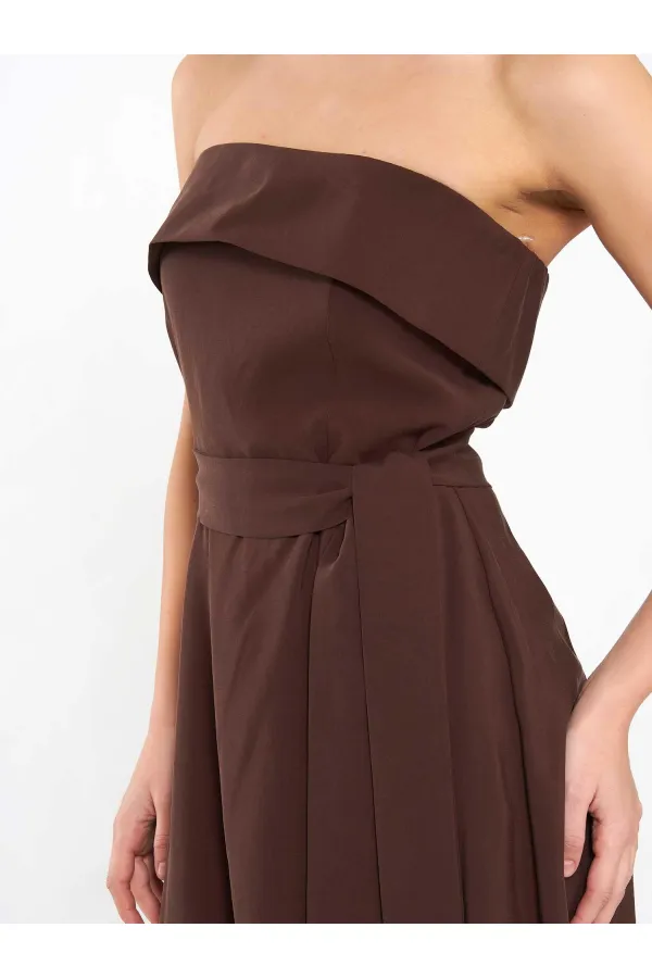 111706 Strapless Dress with Slit