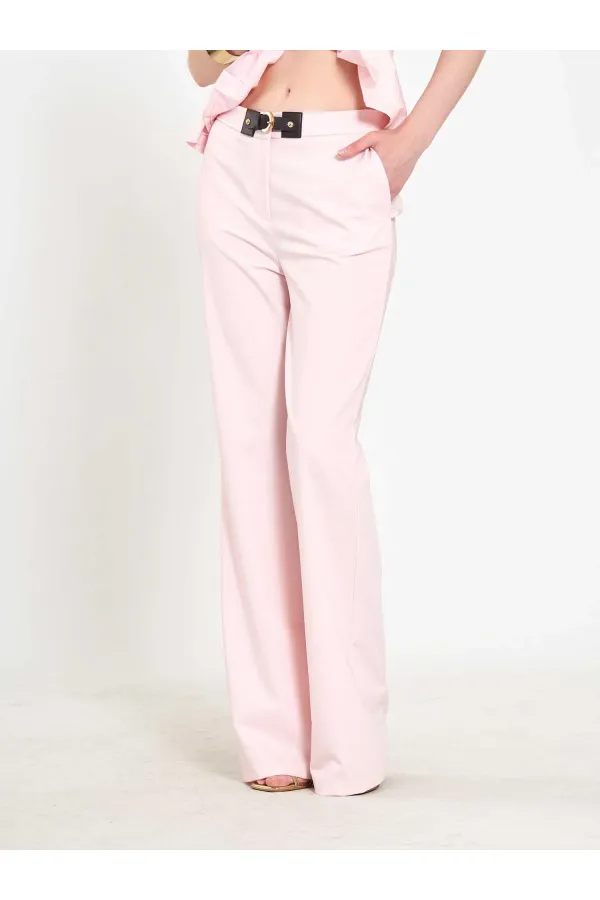 031673 Stella Straight Leg Trousers with Belt Buckle