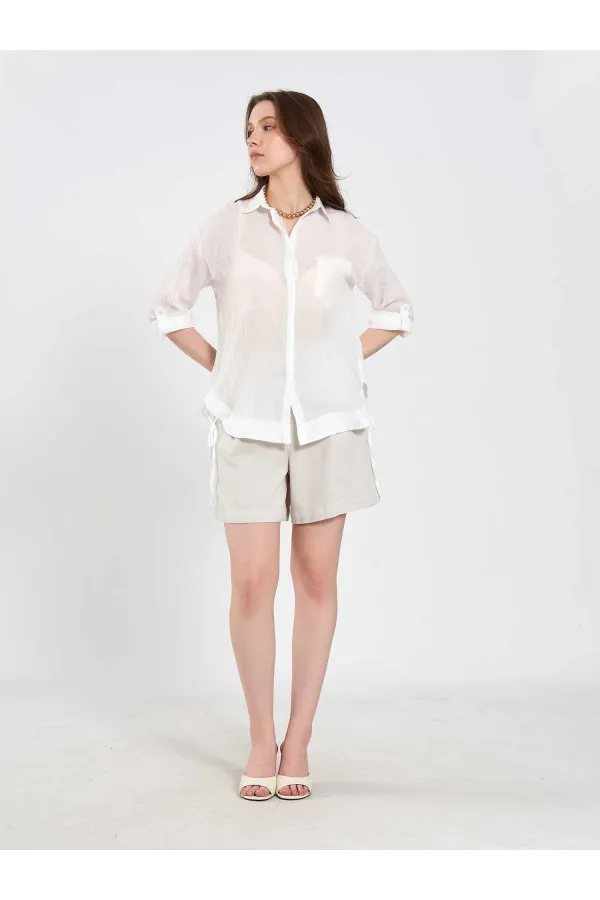 080825 Cotton Shirt with Hem 080825 Cotton Shirt with Hem