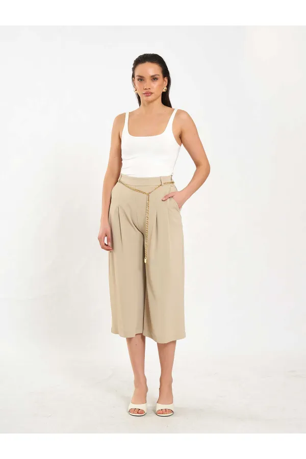 010872 Zincir Kemerli Bermuda