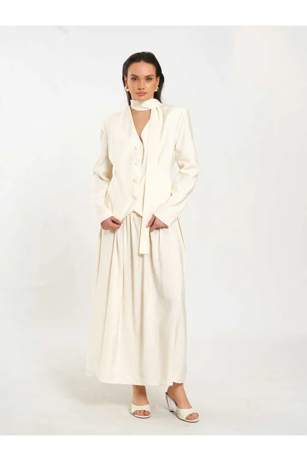 Jupe longue boutonnée sur le devant, style corset, référence 041171