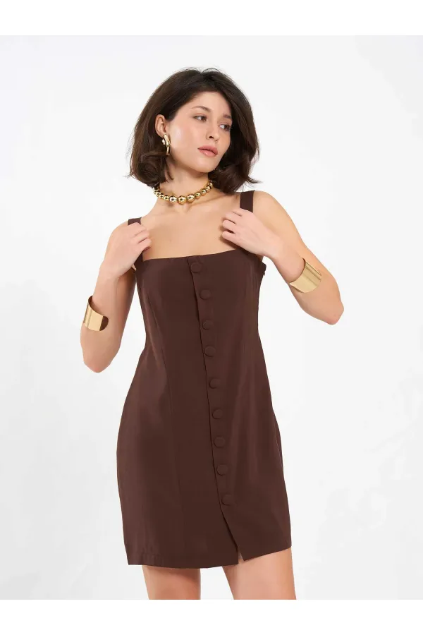 Robe courte boutonnée 111707