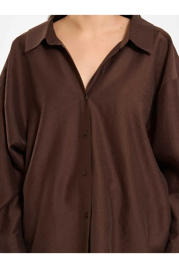 Chemise oversize à col ouvert 080811