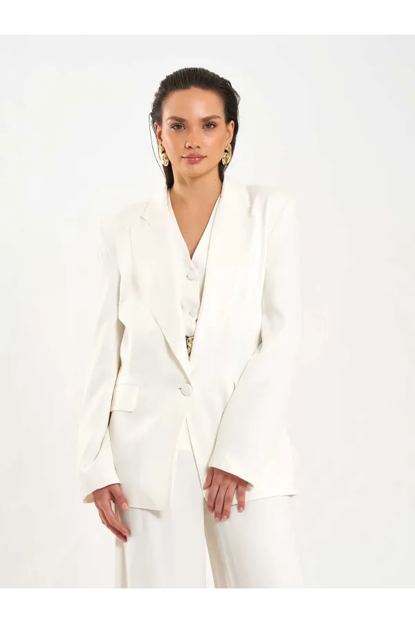 131055 Tek Düğme Oversize Ceket