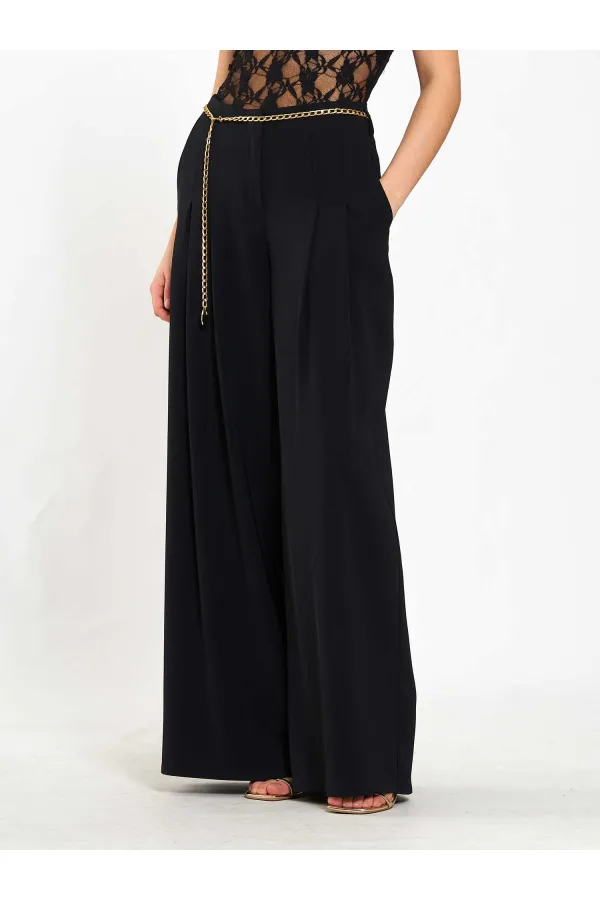 031641 Double Pleated Trousers with Trim