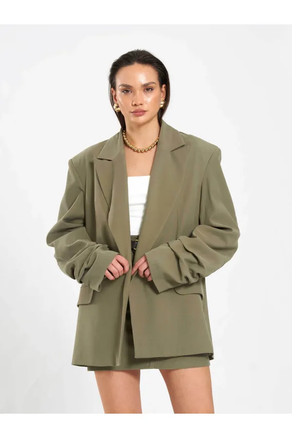 131046 Veste oversize à manches plissées