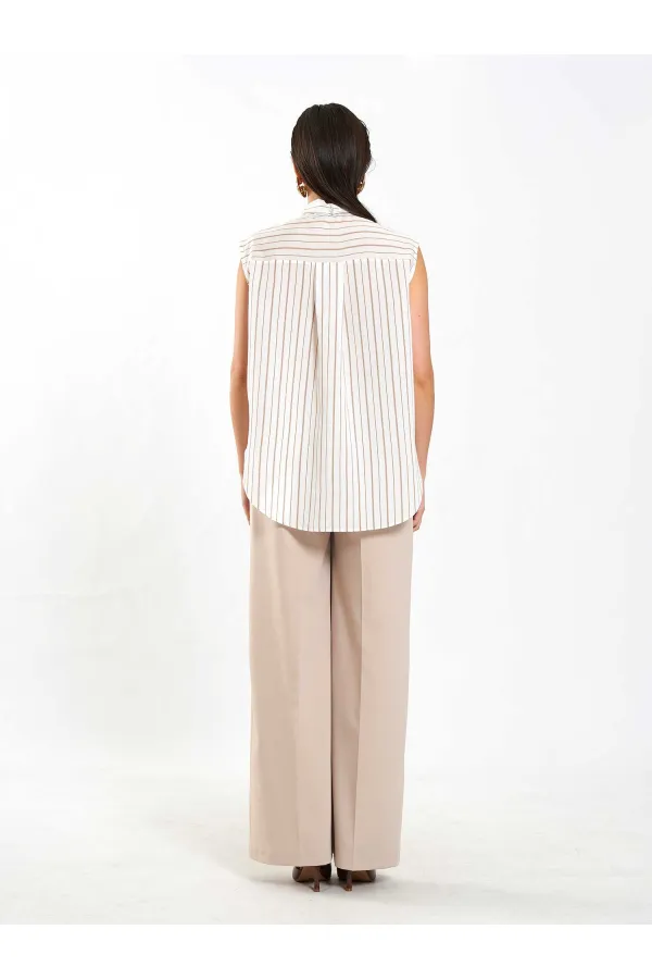 080804 Flarlı Kolsuz Gömlek