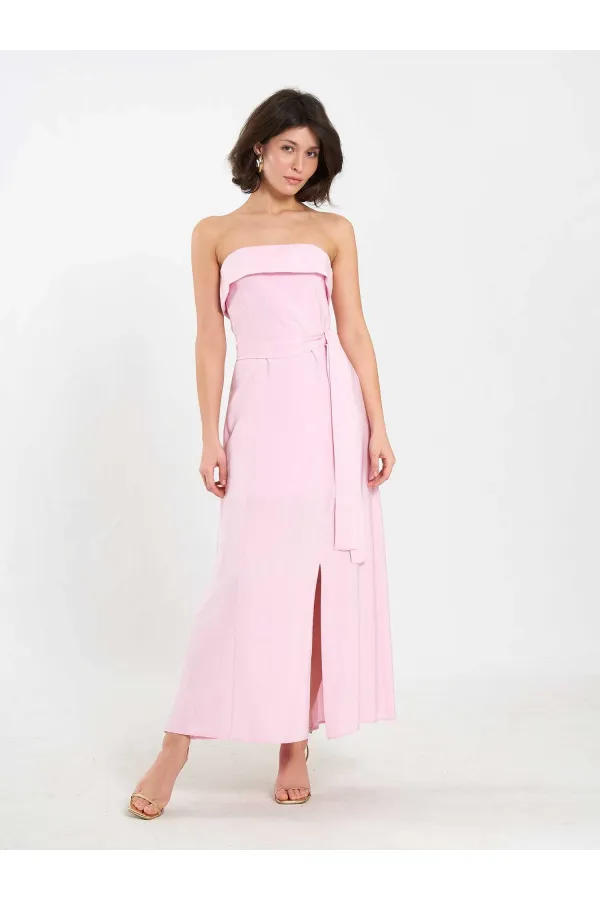 111706 Strapless Dress with Slit