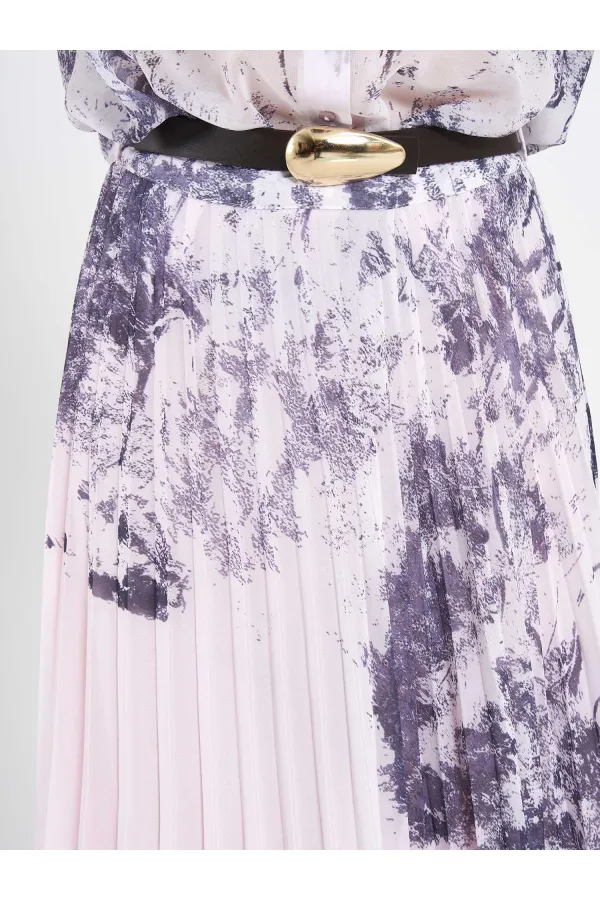 Jupe plissée effet aquarelle 041189