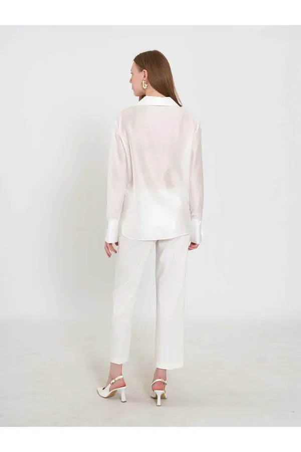 080820 Tencel Shirt with Lace Details