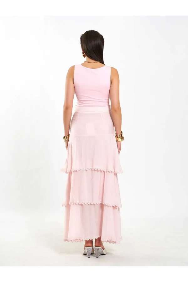 041040 Layered Ruffled Skirt