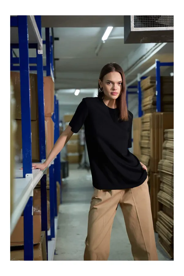 T-shirt oversize à col rond 050733