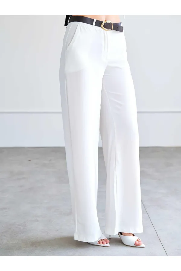 031661 Straight Cut Belted Trousers