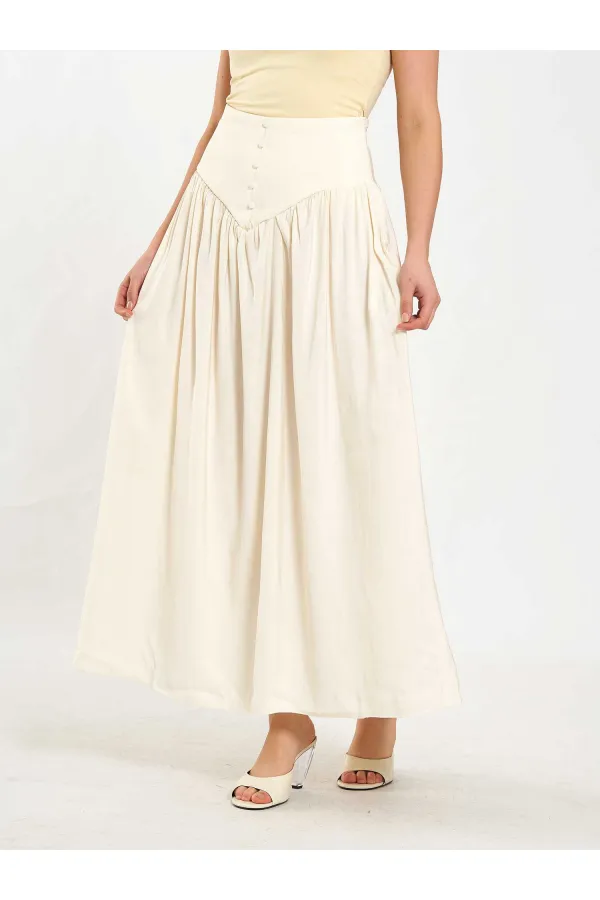 Jupe longue boutonnée sur le devant, style corset, référence 041171