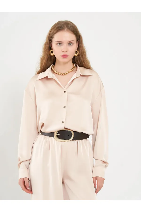 080771 Basic Saten Gömlek