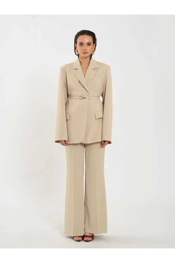 131060 Kemer Detaylı Oversize Ceket