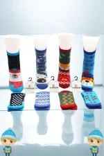 Serviette pour enfants, chaussettes courtes à motifs variés, colorées, lot de 4