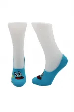 Chaussettes ballerines pour femmes, colorées, en coton, motif visage souriant, invisibles, antidérapantes, talon en silicone, lot de 4