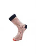 Men's Multicolored Ankle Socks, Long Striped Pattern, Seamless, 6-Pack