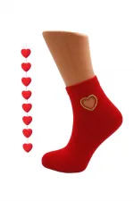 Chaussettes mi-mollet colorées en coton à motif cœur pour femme, lot de 4