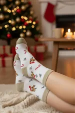 Christmas/New Year's Patterned Ankle Socks, Colorful, 6-Pack