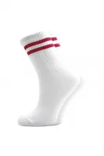 Women's Colorful Striped White Ankle Tennis Socks College 4-Pack