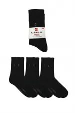 Men's Terry Cotton Winter Thick Black Thermal Socks, 3-Pack