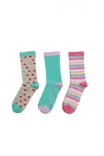 Çoçuk Çok Desenli Soket Çorap Renkli 3'Lü Paket