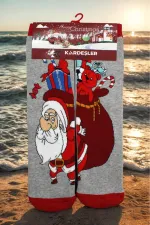 New Year's Eve, Christmas, Colorful Patterned Socket Terry Socks