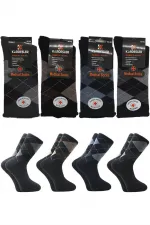 Men's Terry Cloth Diabetic Cotton Winter Thick Socks, Multicolored Thermal, 4-Pack