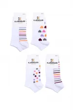 Pantoufles colorées en coton pour femmes, lot de 4