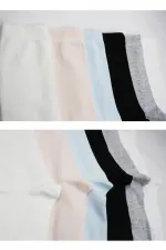 Chaussettes unies en coton coloré pour femmes, lot de 6