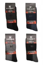 Men's Lambswool Thermal Wool Winter Terry Thick Multicolored Socks, 4-Pack