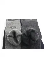 Men's Knee-High Lambswool Thermal Wool Winter Terry Thick Multicolored Socks, 4-Pack