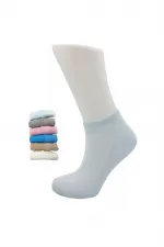 Kadın Patik Asorti Çok Renkli Pamuklu Çorap Pirinç Örgü 6'Lı Paket