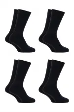 Men's Bamboo Long Ankle Socks, Black, Seamless, 4-Pack, Premium, Boxed