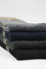 Erkek Lambswool Yün Kışlık Soket Çorap Çok Renkli 4'Lü Paket