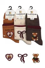 Chaussettes courtes en coton pour femme, à motifs, colorées, lot de 3