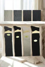 Chaussettes hautes en laine multicolores pour femmes, lot de 4